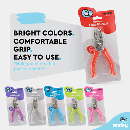 Premium Single Hole Paper Punch Cushion Grip Heavy Duty Hole Puncher for Greeting Cards Scrapbook Notebook Puncher Craft Paper Hand Tool - Assorted Colors, Colors May Vary - by Emraw (1PK)