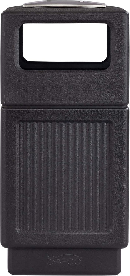 Safco Canmeleon Trash Can, 38 Gallons, Indoor and Outdoor Use, Durable & Weather-Resistant Commercial Garbage Can with Ashtray, Black