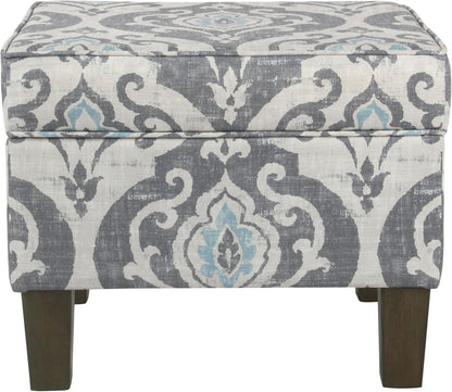 Home Decor | Dinah Collection Modern Storage Ottoman | Ottoman with Storage for Living Room & Bedroom(Blue Slate)