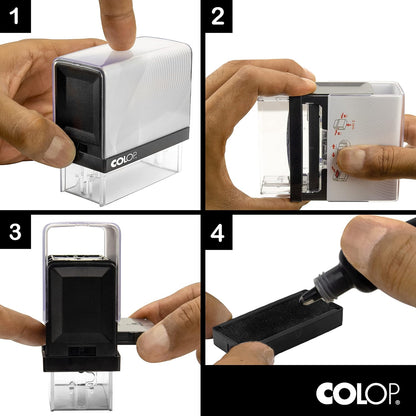 COLOP Extra Large Size Self Inking Custom Text Stamp - Choose from Many Fonts & 15 Ink Colors