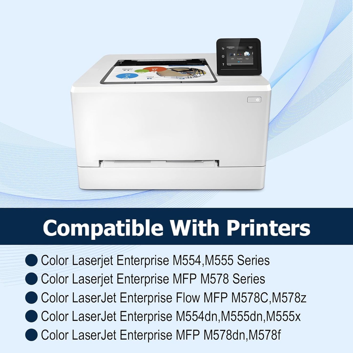 212A Black Toner Cartridges Replacement for HP 212A W2120A Works with Color Laserjet Enterprise M554, M555 Series, Color Laserjet Enterprise MFP M578 Series (1 Pack)