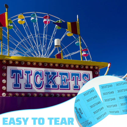 Kosiz 504 Sheets 15 Bid Raffle Ticket with Different Numbers Per Sheet Chinese Auction Tickets for Events Church Basket Auction Silent (Lake Blue)