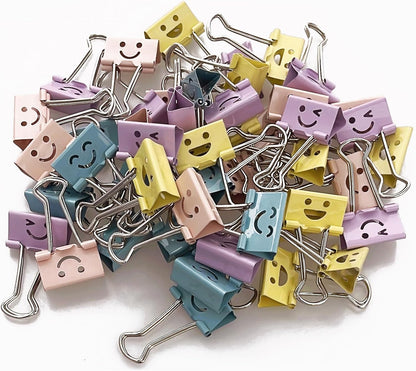 Cute Binder Clips(1 inch/25mm), 48Pcs, Colored Binder Clips, Binder Clips Medium Size, Color Binder Clips, Clips, Paper Clips, Binder Clip, Clips for Paperwork, Office Clips