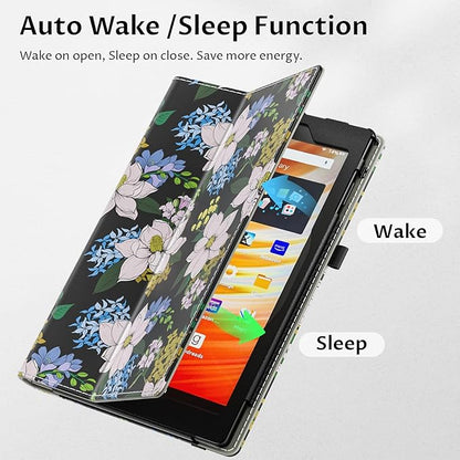 VORI Case for All-New Amazon Kindle Fire HD 10 Tablet (13th/11th Generation 2023/2021 Release) and Fire HD 10 Plus - Slim Folding Stand Folio Cover with Auto Wake/Sleep & Hand Strap, Orchid