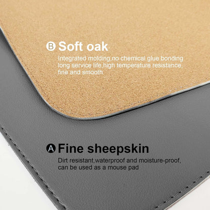 DAWNTREES Dual Sided Desk Mat,Leather Desk Pad,Cork Desk Mat Protector,with PU Leather Valet Tray Organizer,Large Mouse Pad,Desk Writing Pad for Office and Home(Dark Gray 31.5"x15.8")