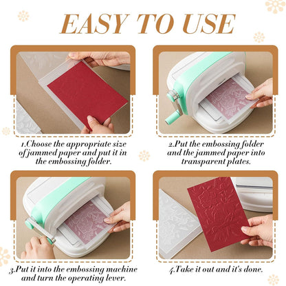 Geiserailie 8 Pieces Embossing Folders Embossing Machine Template Paper Card Heart Folders for Card Making DIY Flower Scrapbook Photo Album Craft Decoration 5.9 x 4.1 Inch(8 Pcs,Stylish Style)