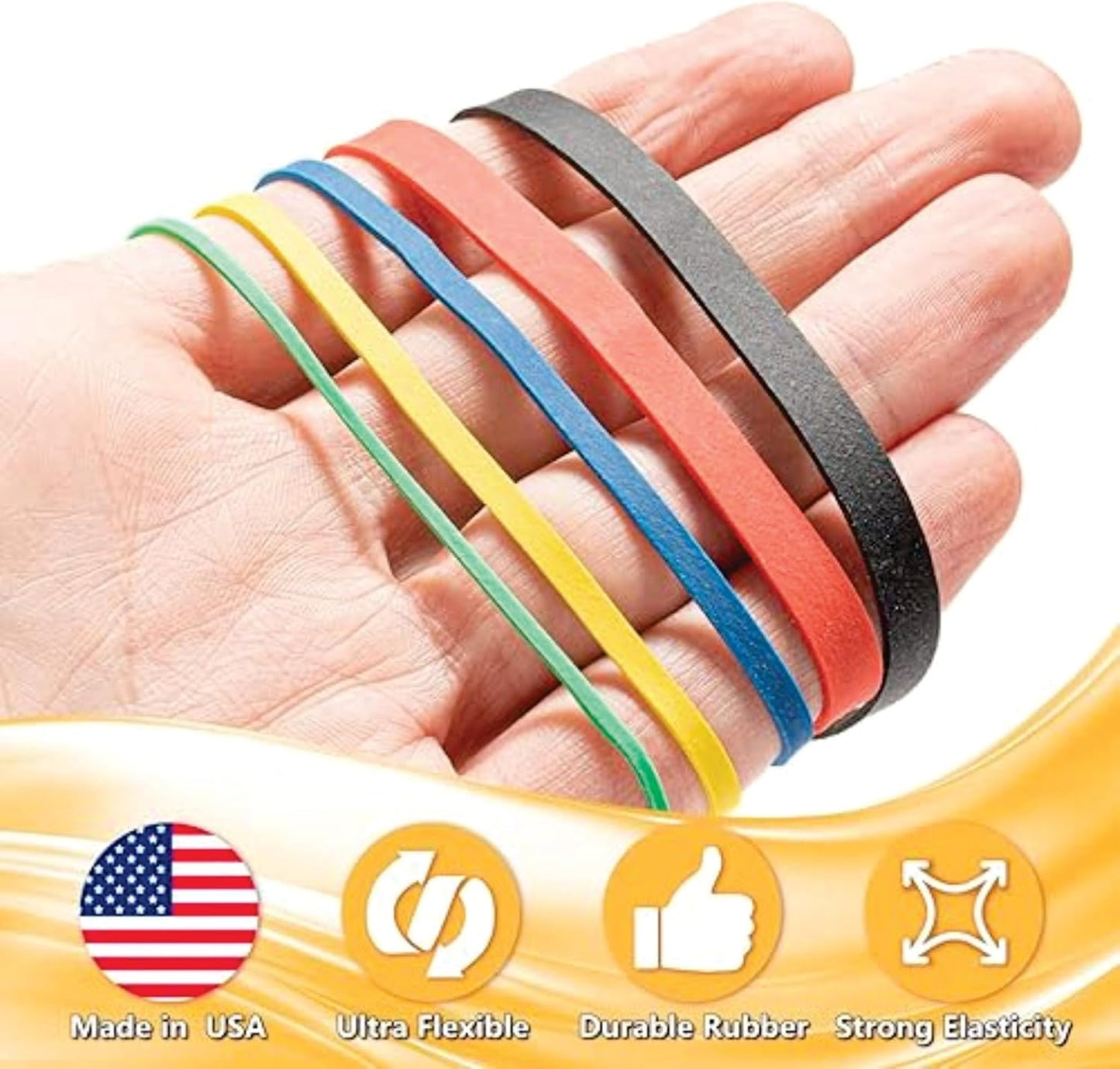 Assorted Color & Size Rubber Bands - Size #54 - Rubber Band Depot - Everyday Bands, Business Rubber Bands - 1/8 Pound Bag