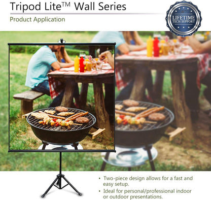 Elite Screens Tripod Lite Wall Series, 2in1 Portable Projector Screen Dual Tripod Stand/Wall Mount Indoor/Outdoor 50-INCH, 1:1 w/Carrying Bag, US Based Company 2-Year Warranty - T50SW, Black