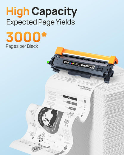 E-Z Ink Compatible TN830 Toner Cartridge Replacement for Brother TN830XL TN830 TN 830 Toner Cartridges with Brother DCP-L2640DW HL-L2460DW HL-L2480DW HL-L2400D HL-L2405W MFC-L2820DW Printer (2 Black)