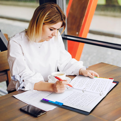 Tab Dividers for 3 Ring Binders – 6 Sets, 1–8 Numbered Index Dividers with Table of Contents – 8.5 x 11 in, 3-Hole Punched – Binder Dividers for School, Office, Filing, Organizing - 6 Pack