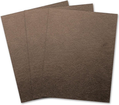Binditek 100 Pack Grain Texture Paper Binding Presentation Covers, 230 GSM, 12 Mil, 85lb, Un-Punched, Square Corners, 8.5 x 11 Inches, Coffee Color, for Students and Coworkers