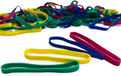 Rubber Bands, Size 64 (3 1/2" x 1/4"), Colored Latex Free Rubber Bands, Stretchable Rubber Band Office Supplies, Elastic Bands for Files Bank Paper Bills Money, Office or Home use, 50g Bag