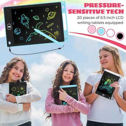 Zhehao 20 Pack LCD Writing Board for Kids, 8.5 Inches Doodle Reusable Screen Drawing Pad Erasable Painting Pads Educational Toy for 3-8 Years(Cute Color)