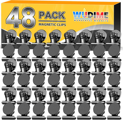 48 Pack Magnetic Clips, Refrigerator Magnets Fridge Magnets, Black Magnet Clips for Whiteboard, Clip Magnets for Photo Displays, Home, Office,Classroom