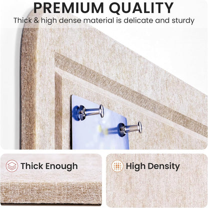 Large Bulletin Board, 48 X 36 Inches Felt Cork Board with 40 Pushpins, Foldable Felt Notice Pin Board Photo Display Board with Self-Adhesive Tape for Office Home School