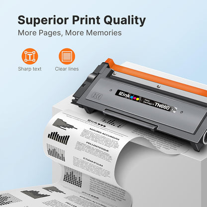 E-Z Ink Compatible TN660 Toner Cartridge Replacement for Brother TN-660 TN660 TN630 High Yield to Use with HL-L2380DW HL-L2320D HL-L2340DW DCP-L2540DW MFC-L2700DW MFC-L2720DW Printer (Black, 2 Pack)