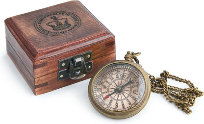 Handmade Antique Vintage Brass Compass | Exquisite Nautical Compass | Home Decor | Pocket Compass Gift for Every Occasion | Super7One