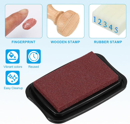 PATIKIL 3"x2" Large Stamp Pad, 2Pcs Washable Craft Ink Pad for Rubber Stamp Card Making Stamping Scrapbook Fingerprint Handprint, Dark Copper/Black