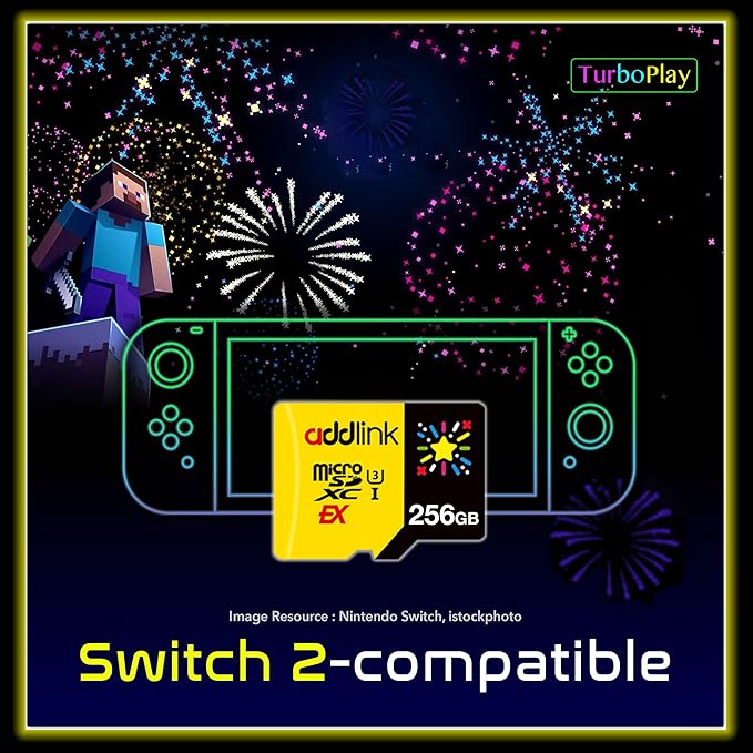 addlink 256GB Gaming microSD Express Card for Nintendo-Switch 2, Speed Up to R/W 880/750 MB/s MicroSDXC Express Memory, ROG Ally, Steam Deck, Camera UHS-I, C10, U3, V30, Full HD 4K