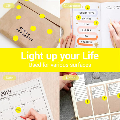 1 Inch Circle Dot Stickers 1000 PCS Color Coding Thermal Labels Dots Writable Printable Small Round Stickers for Office, Classroom, Inventory, Garage, Organizing Storage, DIY, Yellow