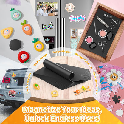 FINDMAG Magnetic Sheet, 5” x 7”, Pack of 25, Sticker Magnets for Die Storage, Flexible Magnet Sheets with Adhesive for Painting, Crafting, Card Making, Painting.