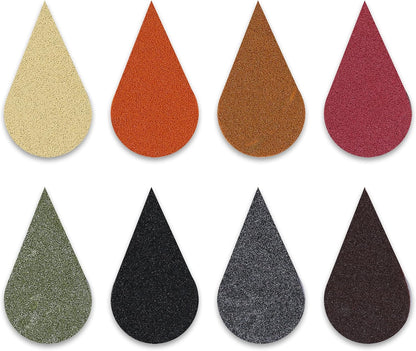 YPSelected 8 Assorted Multi Colours Waterdrop Shaped Craft Rubber Stamps Petal Ink Pads for Paper Wood Fabric (Set 1022)