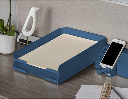 Bostitch Office Konnect Letter Tray, Fits 9.75" x 12" Sized Documents, Blue