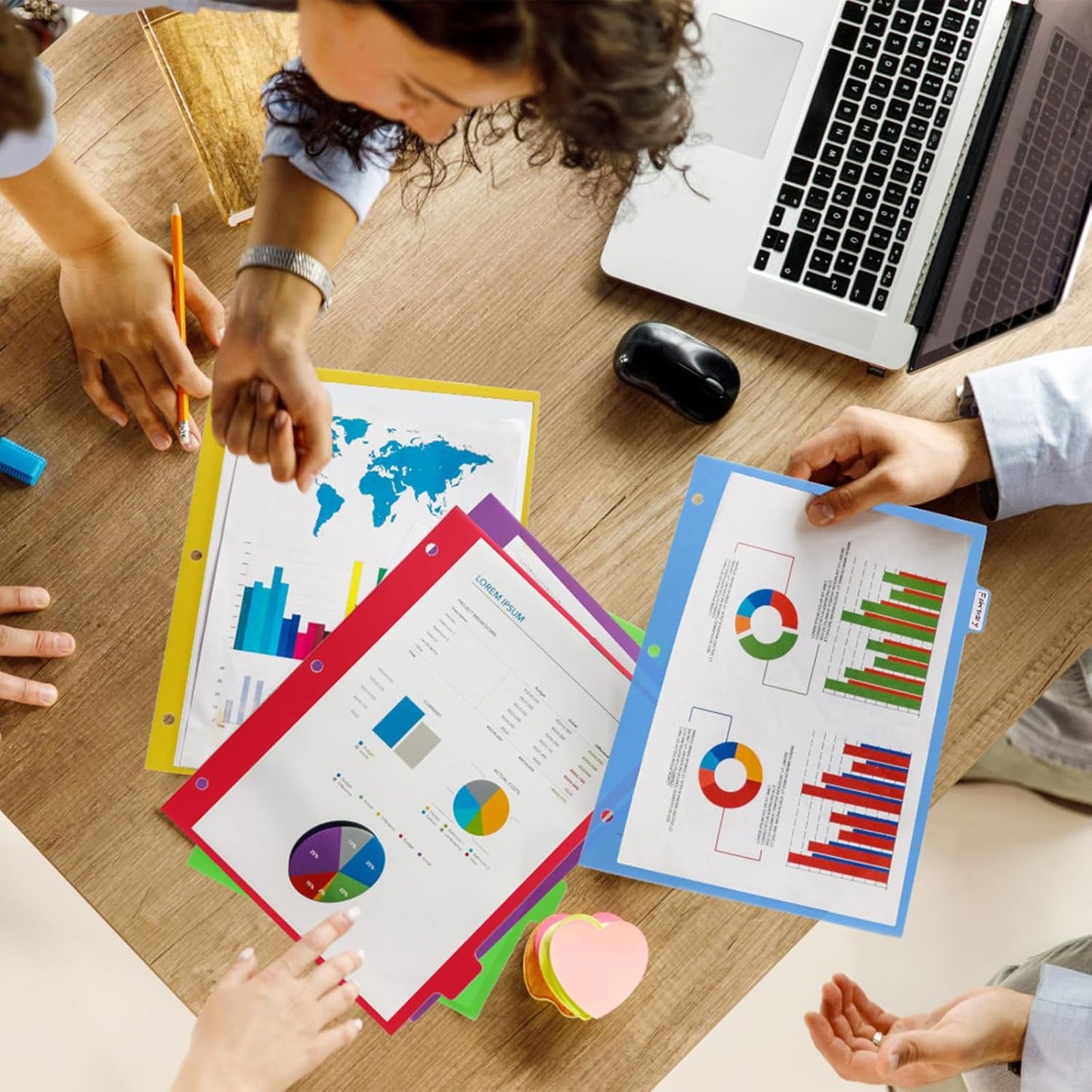 3 Set Plastic Binder Dividers with Tabs,Multicolor Index with 8-Tabs,Divider for 3 Ring Binder