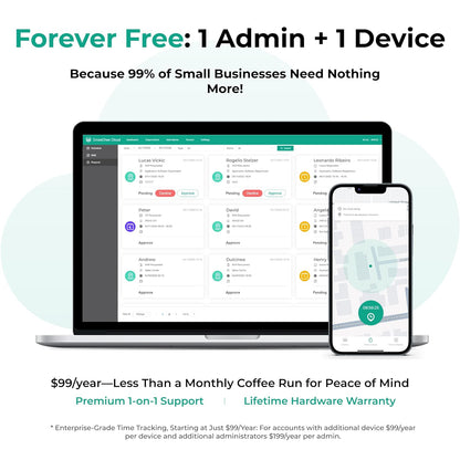 ANVIZ Time Clocks for Employees Small Business - CX2 Fingerprint Biometric Clock in and Out Machine - Forever Free Cloud Software, White