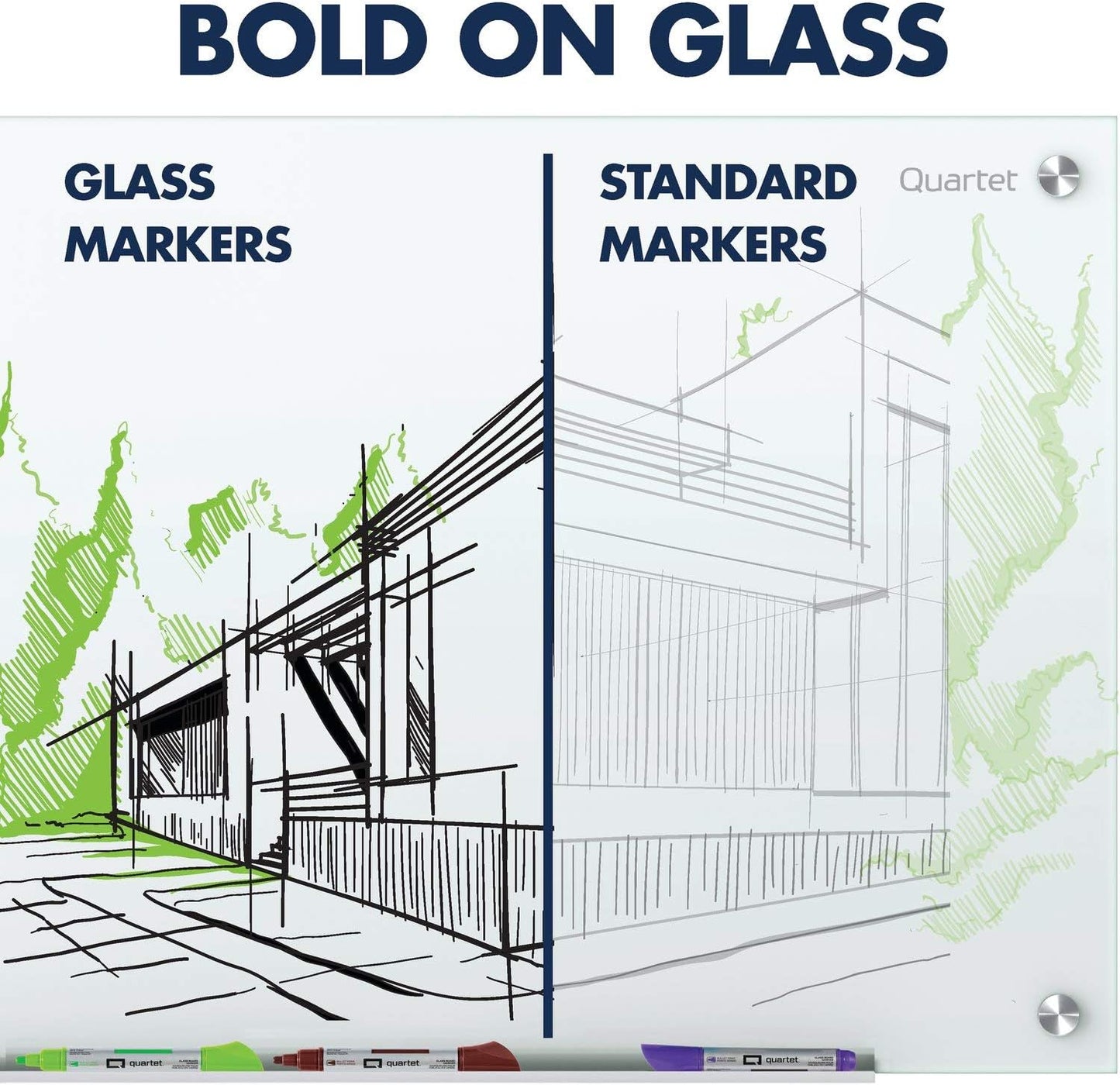 Quartet Glass Board Dry Erase Markers, Premium, Bullet Tip, Assorted Colors, 6 Pack (79556)