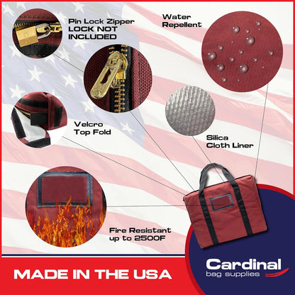 Fire Resistant and Water Repellent Briefcase Document Bag, 18 x 14 x 4 Inch