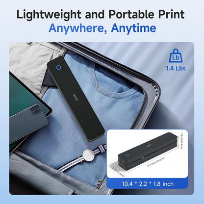 iDPRT Portable Printer Wireless for Travel - 203DPI Bluetooth Mobile Printer Support for 8.5"x11" US Letter, Inkless Compatible with iOS, Android, Laptop for Office, Car and Home, School