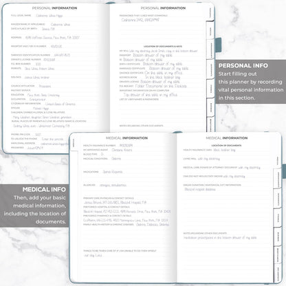 Clever Fox Large End of Life Planner – Guided Final Arrangements Organizer Notebook for Instructions, Beneficiary Info, Will Preparation, Last Wishes & Funeral Planning – 8.5" x 11" (Blue Surf)