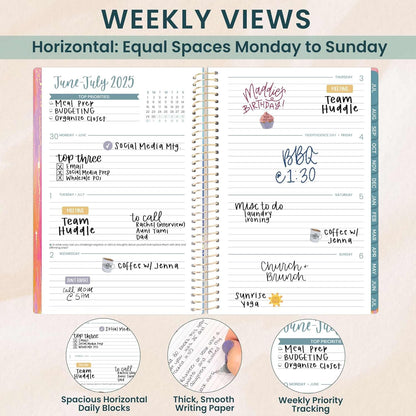 bloom daily planners Academic Planner 2025-2026 (July 2025 - July 2026) - A5 Weekly & Monthly Calendar Agenda Organizer Book with Stickers - 5.5" x 8.25" - Creating A Life I Love