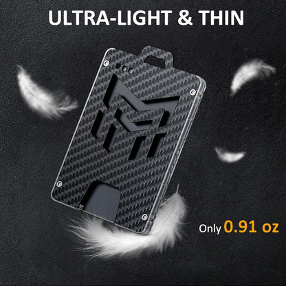 MNGARISTA Retractable Badge Holder, Heavy Duty Badge Reel Keychain with Belt Clip, 3K Carbon Fiber ID Card Holder Lanyard with 32.28" Retractable Key Chain, Black