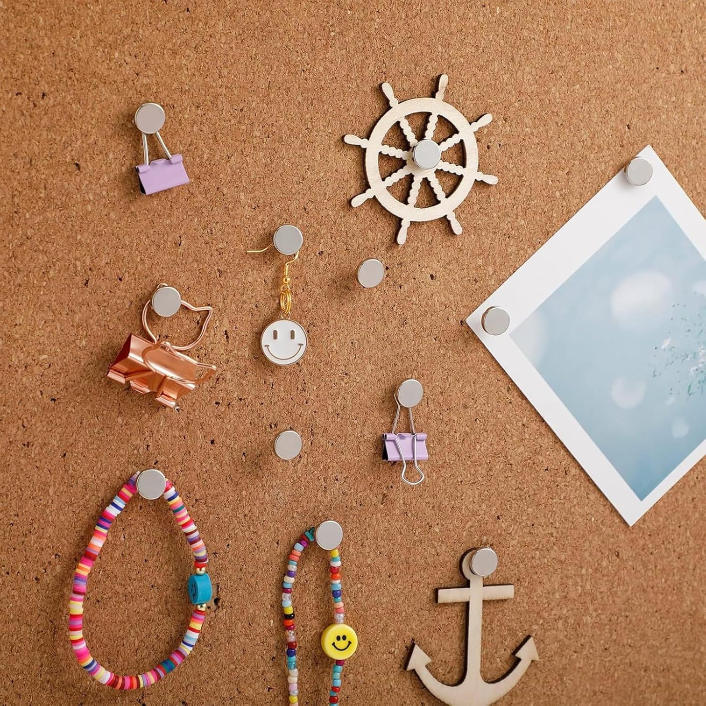 Silver Thumb Tacks, Multipurpose Upholstery Nails, Decorative Nail Heads, and Wall Tacks for Secure Fixing & DIY Projects, 100Pcs