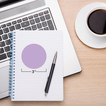 ChromaLabel 3 Inch Round Label Permanent Color Code Dot Stickers, 500 Labels per Roll, Lavender