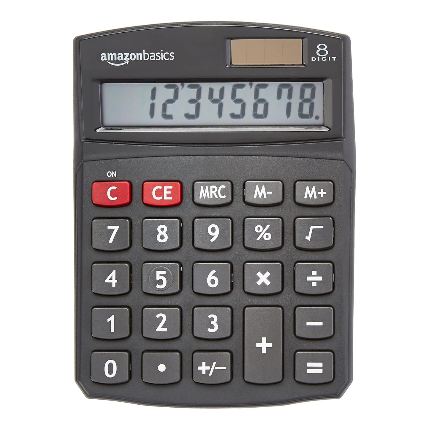 Amazon Basics LCD 8-Digit Desktop Calculator, Portable and Easy to Use, Black, 5-Pack