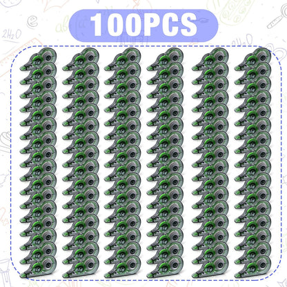 Yexiya 100 Pcs Correction Tapes Original Correction Wide Eraser Applicator Easy to Use Applicator Translucent Tapes Shows for Office Note Journal Scrapbooking, 0.2 Inch x 39.4 Feet