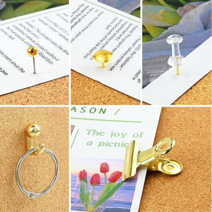 350 Pcs Gold Push Pins Set 5 Styles Decorative Thumb Tacks Assorted Push Pins for Bulletin Board, Cork Board