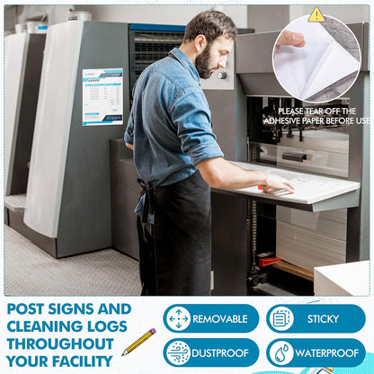 Outus Self Adhesive Shop Ticket Holders Clear Plastic Sleeves Adhesive Pockets Work Order Job Ticket Holders for Home Office Posting Signs(8.5 x 11 Inch,120 Pcs)