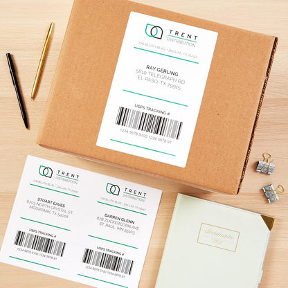 Avery Half-Sheet Printable Shipping Labels, 5.5" x 8.5" Customizable Stickers, White, 400 Blank Mailing Labels, Great for Mailing, Shipping, Organizing, and More (21526)