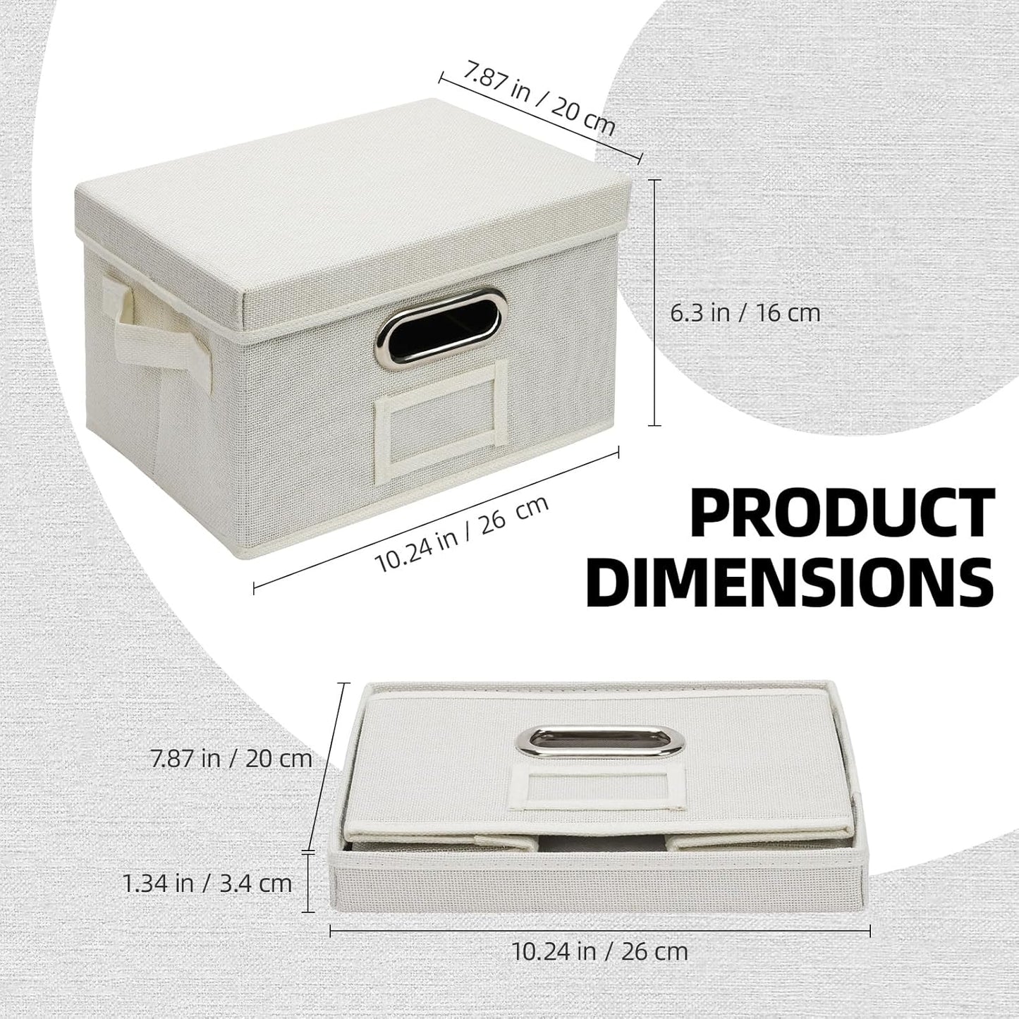 Greeting Card Storage Box, Linen Storage Box with 32 Adjustable Dividers, 168 Labels, 2 Marker Pen, Perfect for Organizing Greeting Cards, Envelopes, Photos 2 Pack Ivory