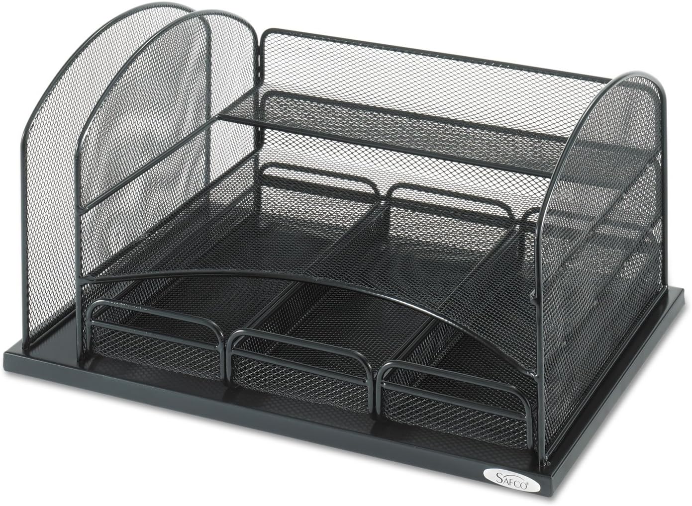 Safco Products 3252BL Onyx Mesh Desktop Organizer with 3 Drawers, Black 16" x 11.4" x 8"