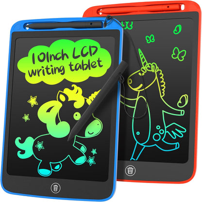 SOOOO LCD Writing Tablet for Kids 10 inch 2 Packs, Doodle Board, Drawing Tablet for Toddler Girls/Boys Toys Learning Drawing Toy for 3 4 5 6 7 Years Old Kids, Dark Blue and Red