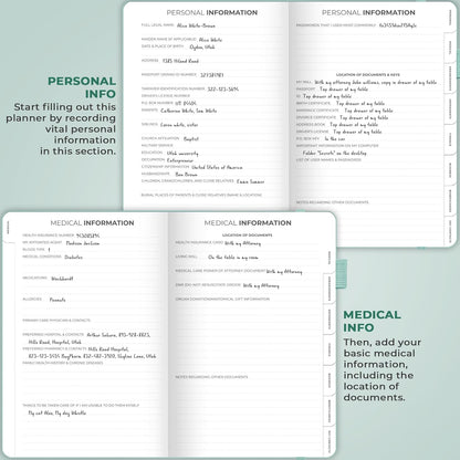 Clever Fox End of Life Planner – Final Arrangements Organizer for Beneficiary, Will Preparation, Last Wishes & Funeral Planning, A5 (Mint Cream)