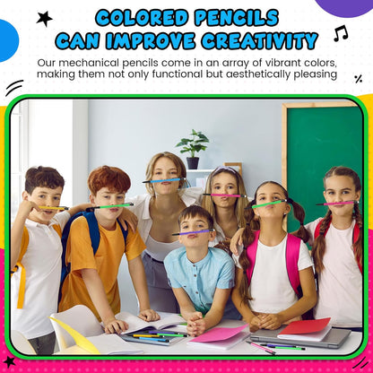 Colarr 400 Pieces Mechanical Pencils 0.7 mm with Eraser Pastel Art Pencils for Kid School Students Artist Writing Drawing Sketching