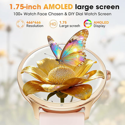 Smart Watch, 1.75" AMOLED Smartwatch for Men Women(Answer/Make Call), Fitness Activity Tracker Heart Rate/Sleep Monitor/Pedometer, IP68 Waterproof, 100+ Sport Modes Smart Watches for Android iPhone