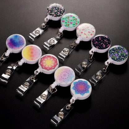 Daisy Marble Puppy 15 Pack Retractable Id Badge Clip Holder - Cute Badge Reels