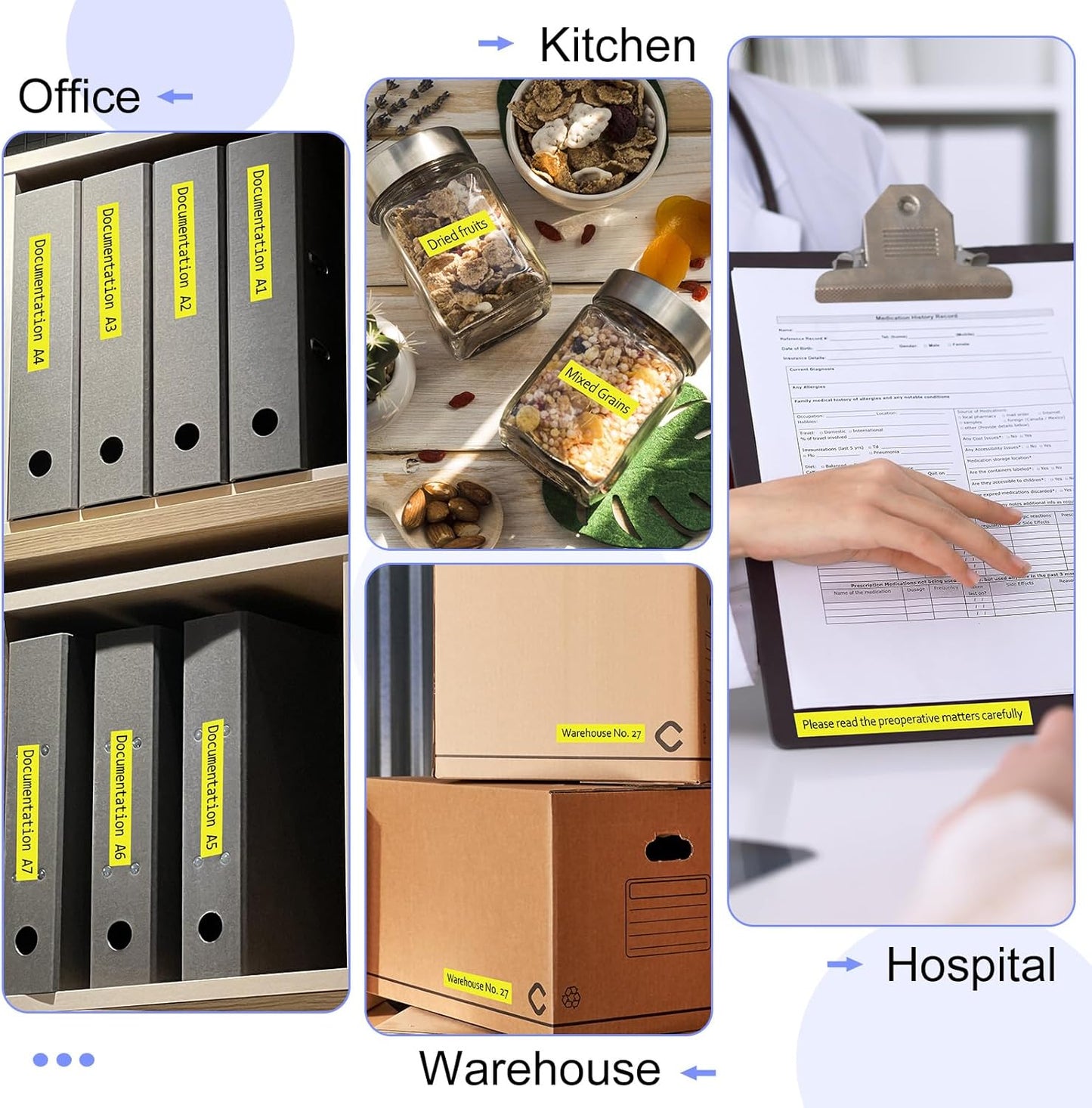Label Tape Refills Compatible for P-Touch TZ-631 TZe-631 AZE631 Laminated Black on Yellow 1/2 Inch 0.47" 12mm for PT-D200 PTD210 D400 D600 PTH100 H110 PT2730 PTP700 PTP710BT, 2 Pack